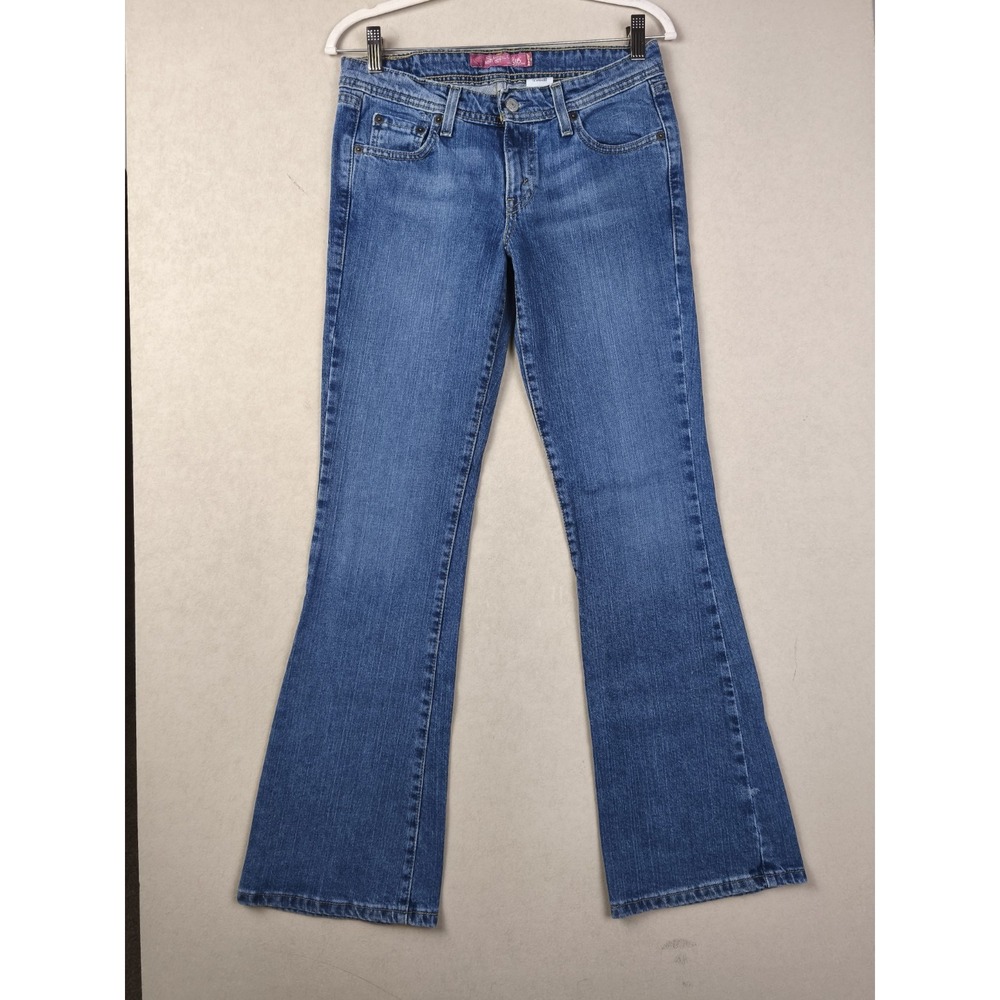 Vintage Levi's 518 Superlow Bootcut Blue Denim Jeans Y2K '02 Blank Red Tab 29x32